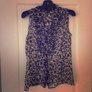 Black and white leopard print blouse
